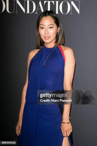 Aimee Song attends Vogue Foundation Dinner during Paris Fashion Week as part of Haute Couture Fall/Winter 2017-2018 at Musee Galliera on July 4, 2017...