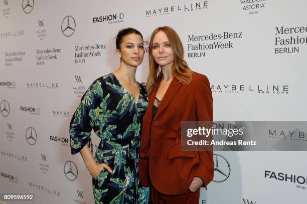 Kenya Kinski-Jones and Stella McCartney attend the 'Designer for Tomorrow' show during the Mercedes-Benz Fashion Week Berlin Spring/Summer 2018 at...