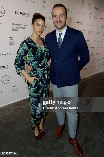 Kenya Kinski-Jones and John Cloppenburg attend the 'Designer for Tomorrow' show during the Mercedes-Benz Fashion Week Berlin Spring/Summer 2018 at...