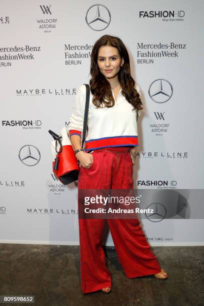 Ruby O. Fee attends the 'Designer for Tomorrow' show during the Mercedes-Benz Fashion Week Berlin Spring/Summer 2018 at Kaufhaus Jandorf on July 6,...