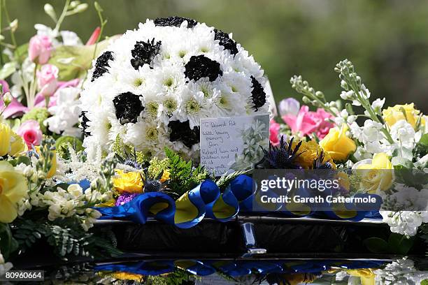 Flowers are seen at the funeral of Frank Lampards mother Pat at St Margarets Church on May 2, 2008 in Barking, England.