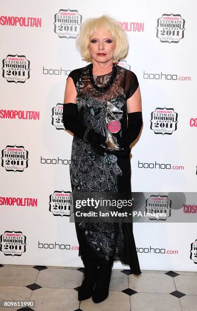 Debbie Harry with the 'Ultimate Icon' award in the press room at the Cosmopolitan Ultimate Women Awards at Banqueting House, Whitehall, London.