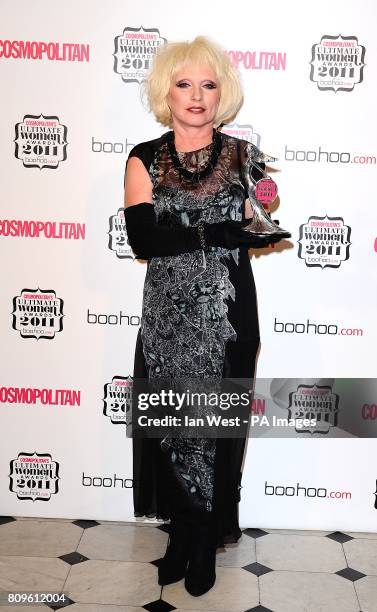 Debbie Harry with the 'Ultimate Icon' award in the press room at the Cosmopolitan Ultimate Women Awards at Banqueting House, Whitehall, London.