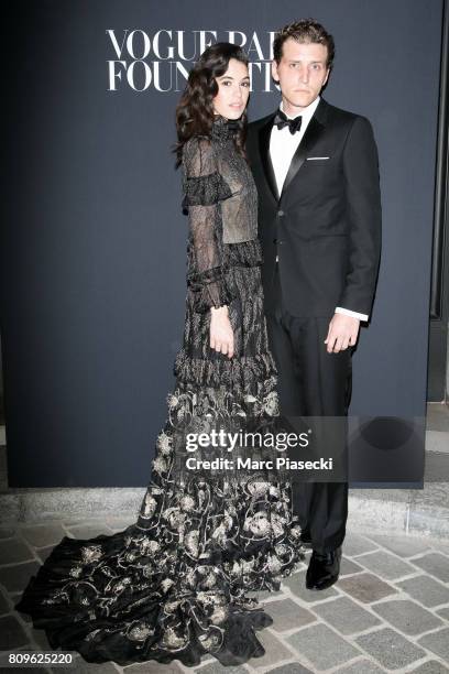 Gala Gordon and Nathan Mitchell attend Vogue Foundation Dinner during Paris Fashion Week as part of Haute Couture Fall/Winter 2017-2018 at Musee...