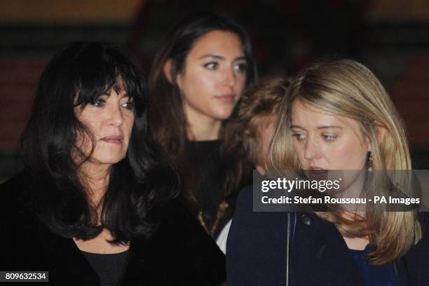 The family of Labour strategist Philip Gould, who died of cancer last week, his widow Gail Rebuck, and daughters Grace and Georgia, watch as his...