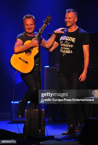 Sting and his son Joe Sumner perform during 3rd Universal Music Festival at the Royal Teather on July 5, 2017 in Madrid, Spain.