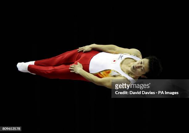 Japan's Tetsuya Sotomura during the Trampoline and Tumbling World Championships at the National Indoor Arena, Birmingham.