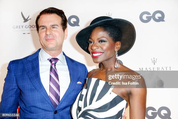 Vincent De Pau and Nikeata Thompson attend the GQ Mension Style Party 2017 at Austernbank on July 5, 2017 in Berlin, Germany.