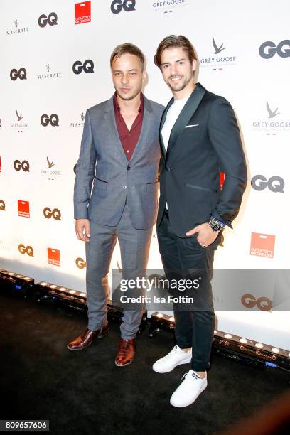 Tom Wlaschiha and Florian Molzahn attend the GQ Mension Style Party 2017 at Austernbank on July 5, 2017 in Berlin, Germany.