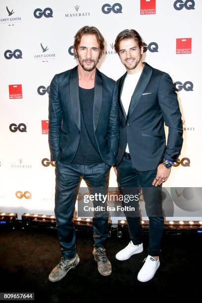 Thomas Hayo and Florian Molzahn attend the GQ Mension Style Party 2017 at Austernbank on July 5, 2017 in Berlin, Germany.