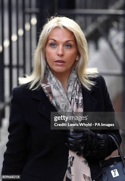 Sheryl Gascoigne, the ex-wife of former England footballer Paul Gascoigne, arrives at the Royal Courts of Justice in central London to give evidence...