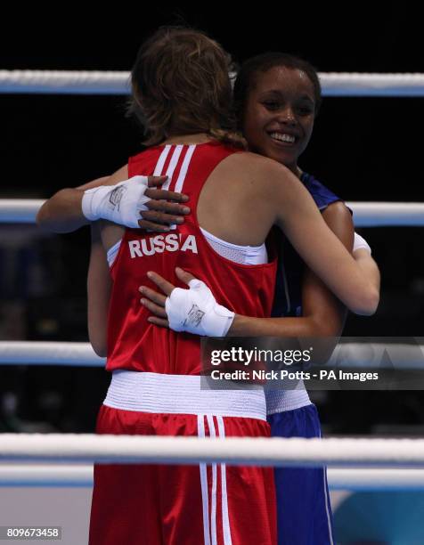 Great Britain's Natasha Jonas during her win over Russia's Anastasia Belyakova in the Women Light semi final during the Boxing International...