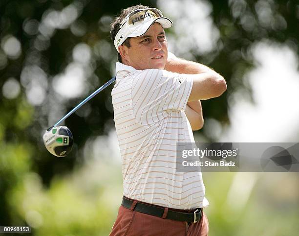 Scott Gardiner hits from the fairway during the second round of the Movistar Panama Championship at Club de golf de Panama held on January 25, 2008...