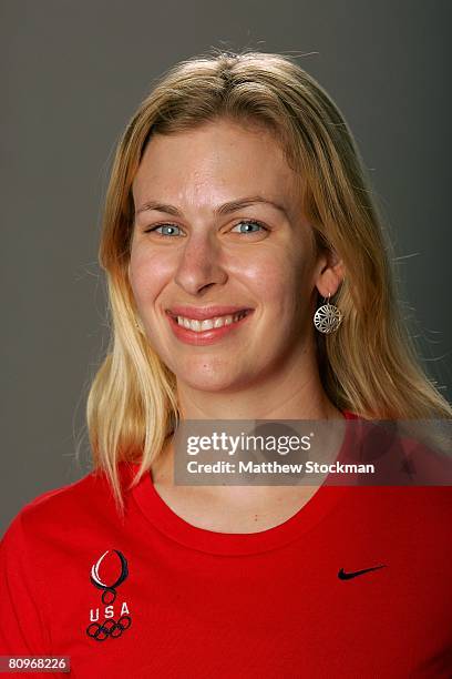 Cyclist Sarah Hammer poses for a portrait during the 2008 U.S. Olympic Team Media Summitt at the Palmer House Hilton on April 14, 2008 in Chicago,...