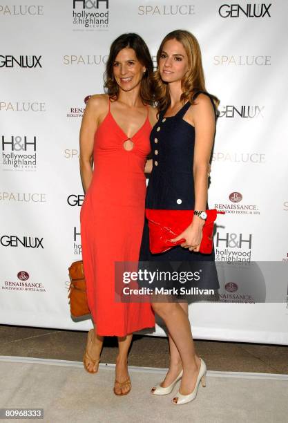 Actress Perry Reeves and actress Kelly Kruger attend the unveiling of Spa Luce at Hollywood & Highland on May 1, 2008 in Hollywood, California.