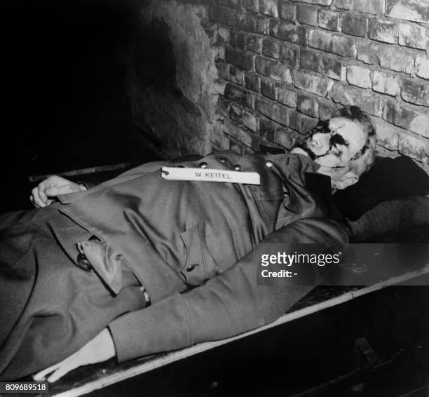 Photo taken on October 1946 shows the body of nazi criminal Wilhelm Keitel executed after his trial for war crimes during the world war II at the...
