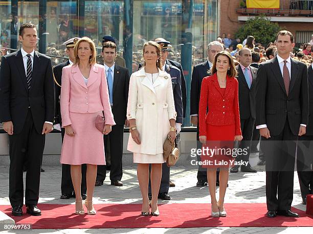 Inaki Urdangarin, Infanta Cristina of Spain, Infanta Elena of Spain, Princess Letizia of Spain and Prince Felipe of Spain attend the "Bando De Los...