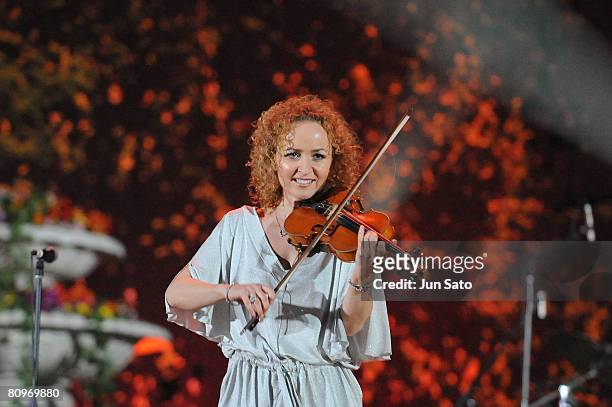 Musician Fionnuala Sherry of Secret Garden performs at the Great Hall of the People on May 2, 2008 in Beijing, China.
