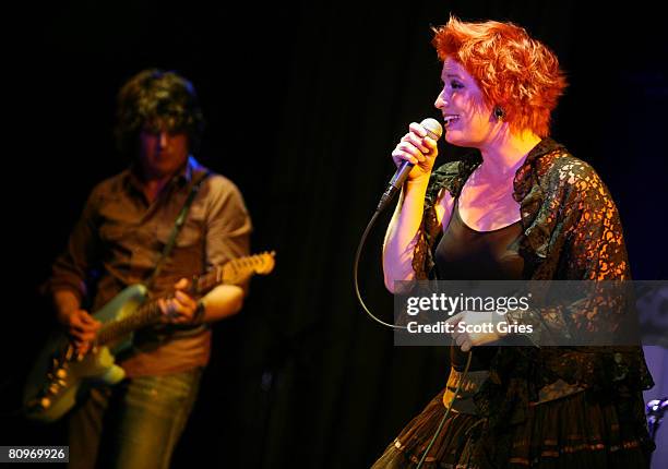 Guitarist Matt Slocum and singer Leigh Nash of Sixpence None the Richer perform at the Tribeca ASCAP Music Lounge held at the Canal Room during the...