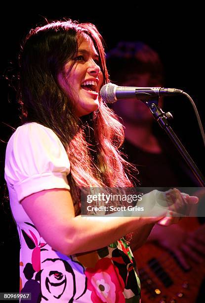 Musician Rachael Yamagata performs at the Tribeca ASCAP Music Lounge held at the Canal Room during the 2008 Tribeca Film Festival on May 2, 2008 in...