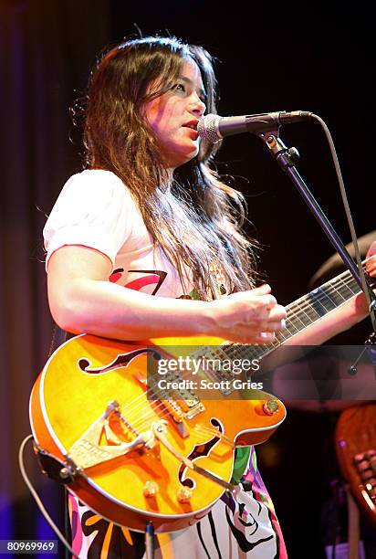 Musician Rachael Yamagata performs at the Tribeca ASCAP Music Lounge held at the Canal Room during the 2008 Tribeca Film Festival on May 2, 2008 in...