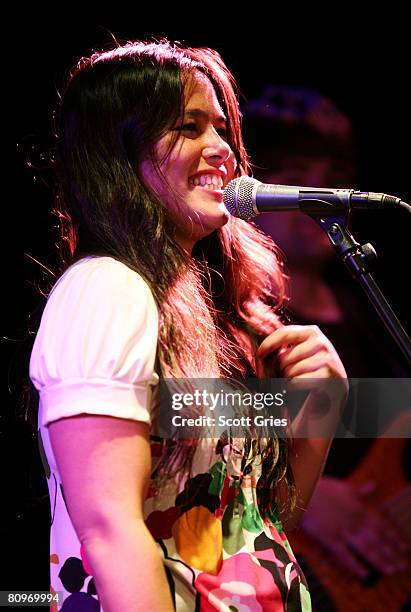 Musician Rachael Yamagata performs at the Tribeca ASCAP Music Lounge held at the Canal Room during the 2008 Tribeca Film Festival on May 2, 2008 in...