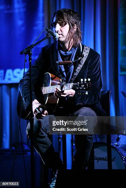 Musician Joseph Arthur performs at the Tribeca ASCAP Music Lounge held at the Canal Room during the 2008 Tribeca Film Festival on May 2, 2008 in New...