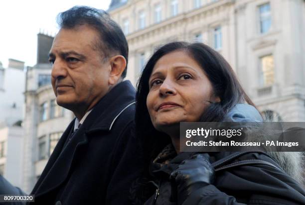 Nilam and Vinod Hindocha, parents of Anni Dewani, arrive at the High Court in London, where they heard that the health - and the life - of British...