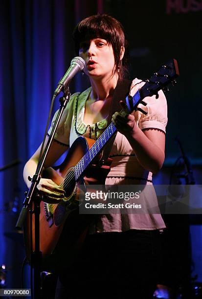 Musician Meaghan Smith performs at the Tribeca ASCAP Music Lounge held at the Canal Room during the 2008 Tribeca Film Festival on May 2, 2008 in New...