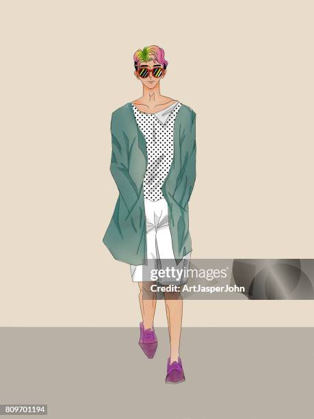 a fashion single man - cape point stock illustrations