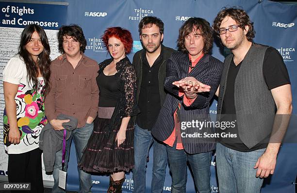 Rachael Yamagata, Matt Slocum and Leigh Nash of Sixpence None the Richer and Adam Schlesinger and Jody Porter of Fountains of Wayne pose at the...