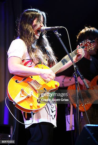 Musician Rachael Yamagata performs at the Tribeca ASCAP Music Lounge held at the Canal Room during the 2008 Tribeca Film Festival on May 2, 2008 in...