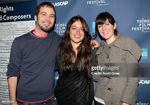 Tom Desavia of ASCAP and musician Rachael Yamagata at the Tribeca ASCAP Music Lounge held at the Canal Room during the 2008 Tribeca Film Festival on...