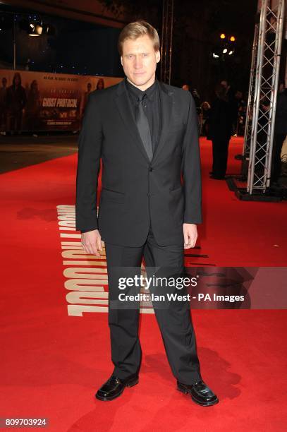 Samuli Edelmann arriving for the UK premiere of Mission:Impossible Ghost Protocol, at the BFI IMAX, Waterloo, London.