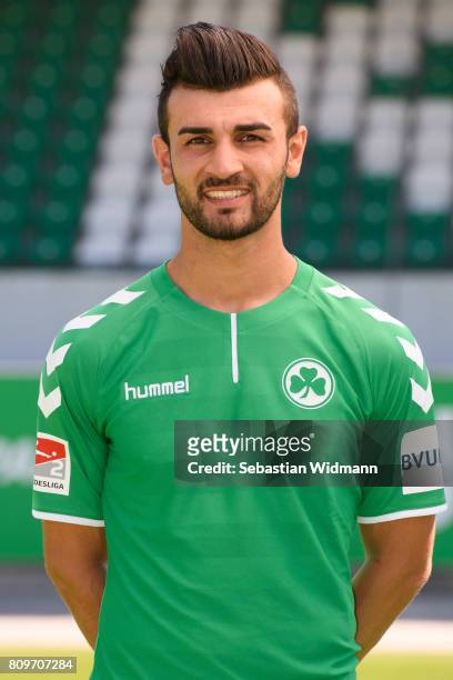 Serdar Dursun of SpVgg Greuther Fuerth poses during the team presentation at Sportpark Ronhof on July 6, 2017 in Fuerth, Germany.
