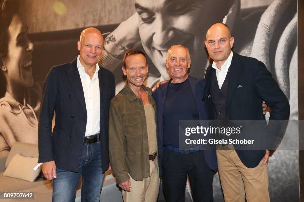 Alexander Gedat, CEO of MarcO'Polo, Bernd Keller, Werner Boeck, Owner of MarcO'Polo and Juergen Hahn, CFO of MarcO'Polo pose for a picture during the...