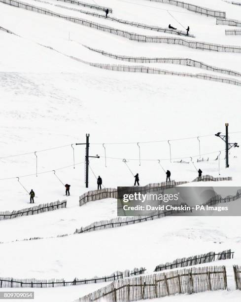 Skiers take to the slopes as the Scottish ski season starts at Glenshee near Bramar, Scotland.