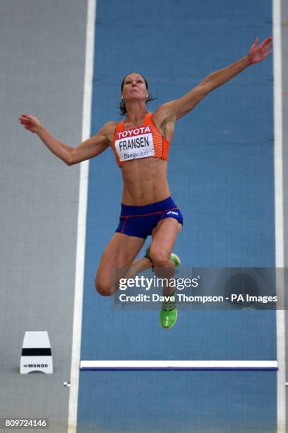 Holland's Remona Fransen during the Heptathlon Long Jump