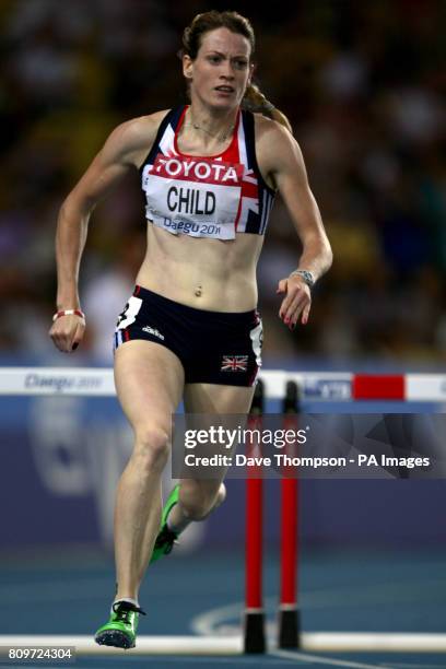 Great Britain's Eilidh Child competes in the women's 400 metres hurdles