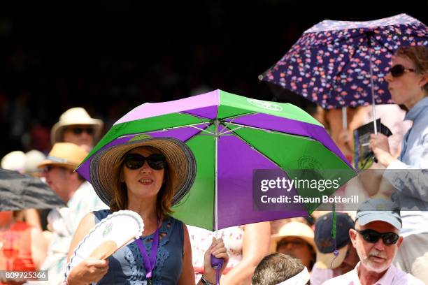 Spectator looks on during the Gentlemen's Singles second round match between Kyle Edmund of Freat Britain and Gael Monfils of France on day four of...