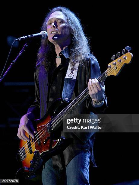 Musician Timothy B. Schmit of the Eagles performs during day 1 of Stagecoach, California's Country Music Festival held at the Empire Polo Field on...