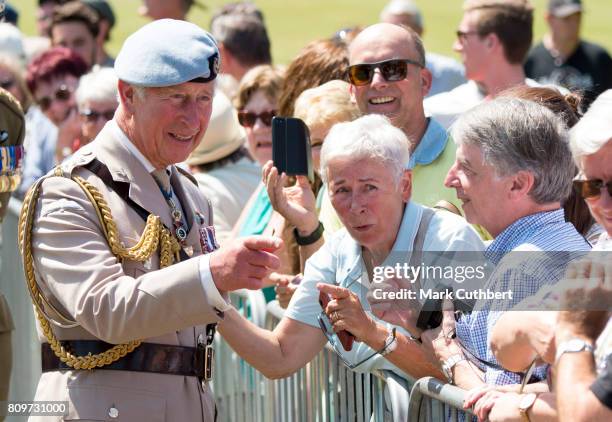 Prince Charles, Prince of Wales meets members of the public as he celebrates the Army Air Corps' 60th Anniversary and attends a consecration service...