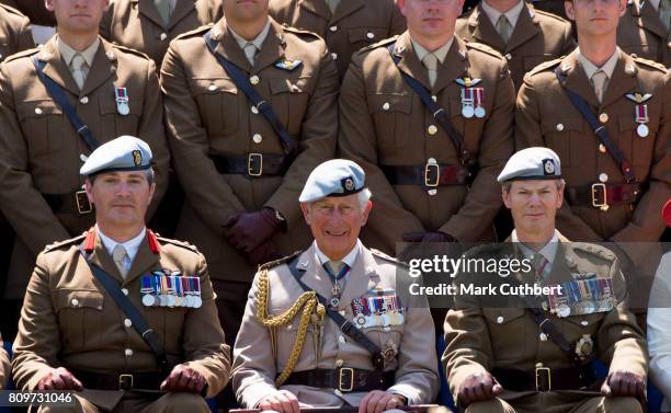 Prince Charles, Prince of Wales attends the regimental photograph as he celebrates the Army Air Corps' 60th Anniversary and attends a consecration...