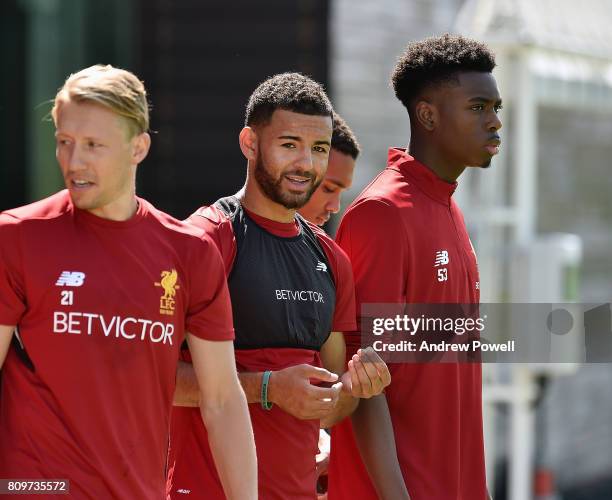 Kevin Stewart of Liverpool during a training session at Melwood Training Ground on July 6, 2017 in Liverpool, England.