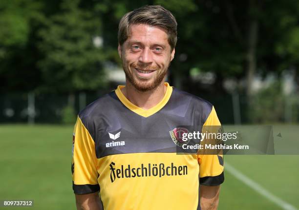 Andreas Lambertz of Dresden poses during the SG Dynamo Dresden team presentation on July 6, 2017 in Dresden, Germany.