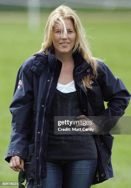 Peter Phillips' fiancee Autumn Kelly attends the Badminton Horse Trials on May 3, 2008 in Badminton, England. Reigning world champion Zara Phillips...