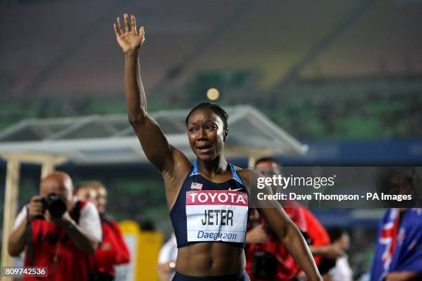 S gold medal winner Carmelita Jeter after the Women's Final