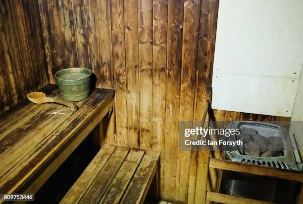 Bowl and spoon remain inside the crew sauna onboard the decommissioned Brent Delta Topside oil platform at the Able UK site at Seaton Port on July 6,...