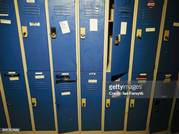 Crew lockers in the changing rooms onboard the decommissioned Brent Delta Topside oil platform at the Able UK site at Seaton Port on July 6, 2017 in...