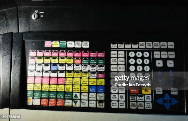 Controls inside the main control room onboard the decommissioned Brent Delta Topside oil platform at the Able UK site at Seaton Port on July 6, 2017...